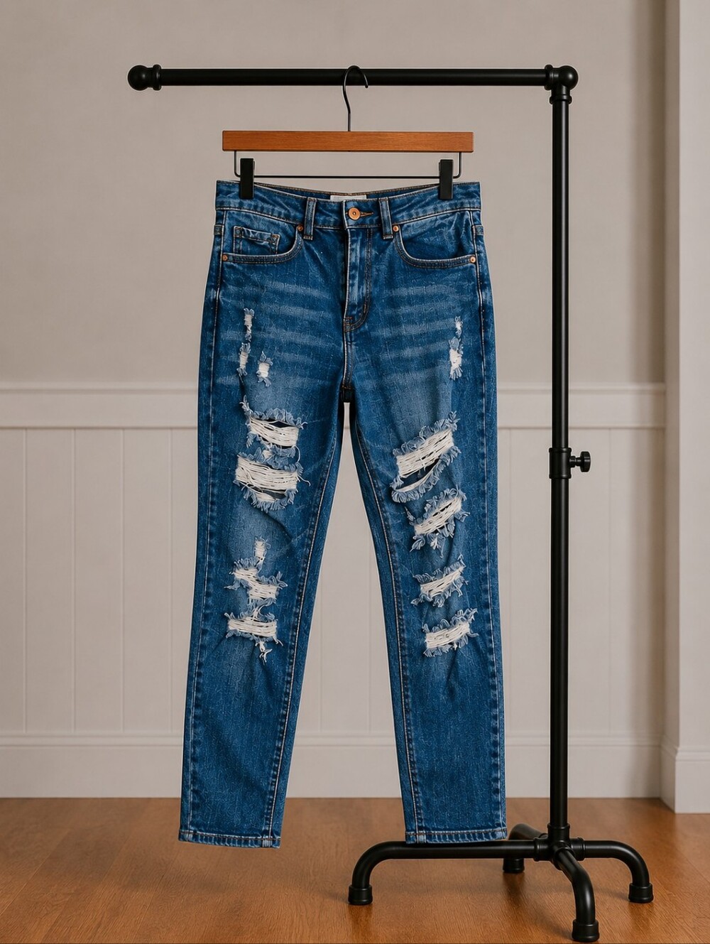 Wax Jean Distressed Ripped Jeans